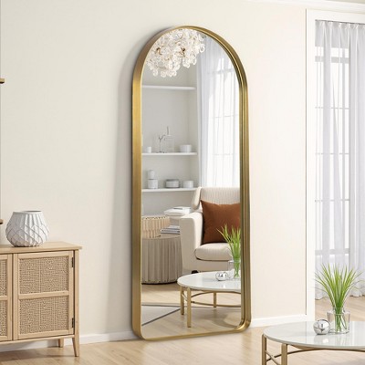 Aluminum Alloy Rounded Arch Imitation Electroplated Full Body Mirror 180x80x5cm (Deep Mirror - No Bracket)