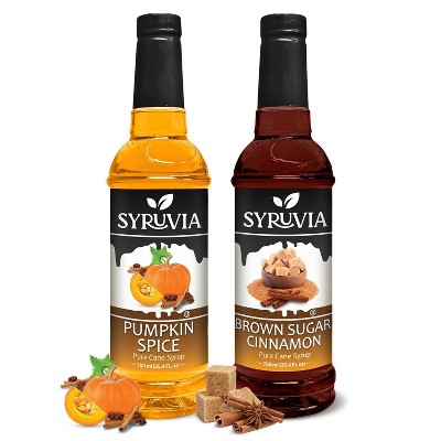 Syruvia Variety Pack - Pumpkin Spice & Brown Sugar Cinnamon Syrup 25.4 Fl oz (2-Pack)