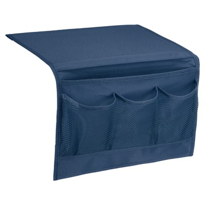 Unique Bargains Bed Bedside Hanging Remote Control Caddy Organizer 4 Pockets Storage Bag