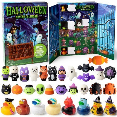 Joyfy 2025 Halloween Advent Calendar, 31 PCS Rubber Duck Mochi Surprise Toys for CountDown to Halloween Party Favor Supply Kid Trick or Treating