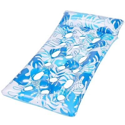Joyfy Pool Floats Lounger with Headrest, Pool Floaties for Adult, Inflatable Pool Lounge Chairs, Sun Tanning Floaty Raft for Lake Beach Pool Party
