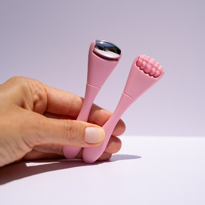 Beautimate Mini Facial Roller Set – Pocket-Sized Ice Roller and Silicone Texture Roller for On-the-Go Skincare and Soothing Relief