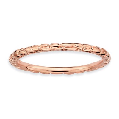 Black Bow Jewelry 1.5mm Stackable 14K Rose Gold Plated Silver Band