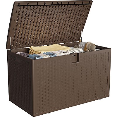120/130 Gallon Outdoor Storage Box, Deck Box Resin for Package Delivery, Outdoor Storage Boxes Deck Storage Boxes for Patio Furniture, Garden, Tool