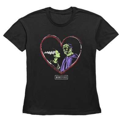 Women's The Bride of Frankenstein Freaky Couple T-Shirt
