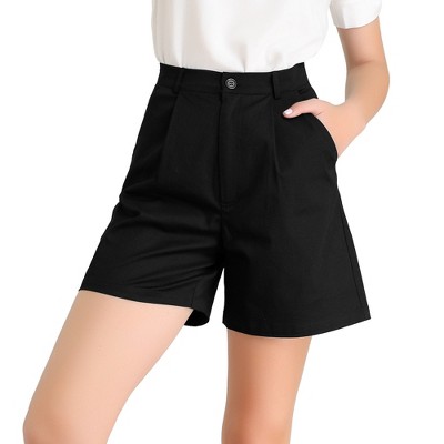 Allegra K Women's Cargo High Waist Boyfriend Slant Pocket Cotton Shorts