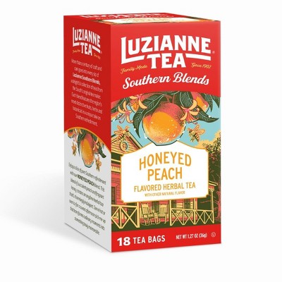 Luzianne Southern Blends Honeyed Peach Flavored Herbal Tea Bags, 18ct