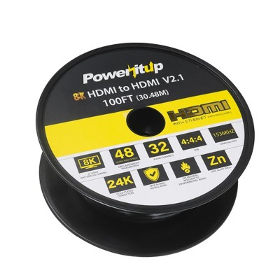 Power It Up 100 ft. 8K HDMI 2.1 Ultra High Speed Active Optical Cable - Package of 1 Cable