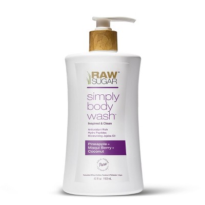 Raw Sugar Simply Body Wash- Pineapple + Maqui Berry + Coconut - 40 fl oz