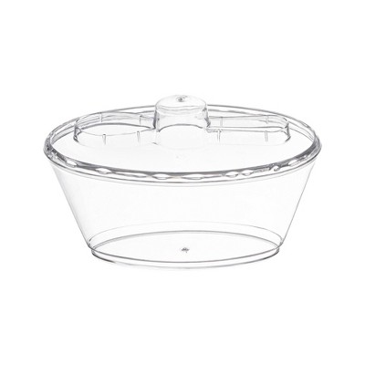 Smarty Had A Party 4 oz. Clear Oval Plastic Mini Cup w/ Lid and Spoon - 288 pcs