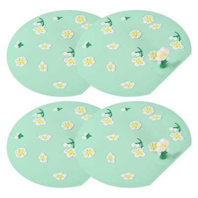 Unique Bargains Silicone Tub Stopper Floor Drain Cover, Anti-Odor Bathtub Drain Mat Plugs Sewer Stopper for Balcony