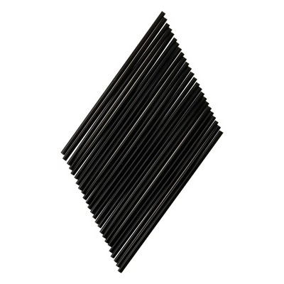 True Plastic Straws, Cocktail Straws, 7 Inch Black Plastic Party Straws, Set of 100, Disposable Smoothie Straws