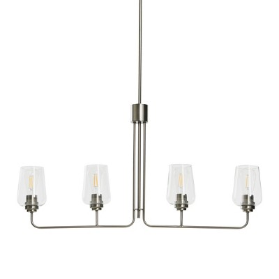 Storied Home Holden - Metal and Glass 4-Light Linear Chandelier
