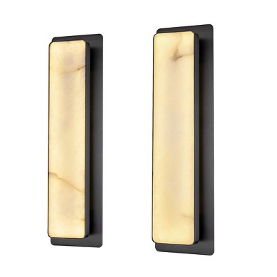 2-Light 19.7in LED Alabaster Wall Sconces (Set of 2)