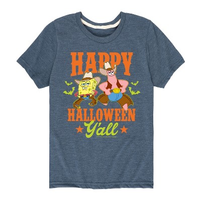 Boys' - SpongeBob SquarePants - Happy Halloween Y'all Short Sleeve Graphic T-Shirt