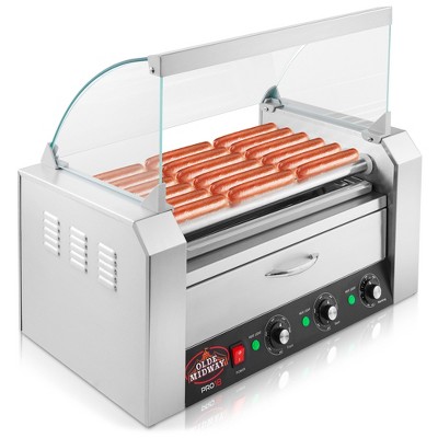 Olde Midway Electric Hot Dog Roller Grill Machine with Bun Warmer, Commercial Grade