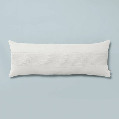 16"x42" Slub Center Stripe Oversized Lumbar Bed Pillow - Hearth & Hand™ with Magnolia