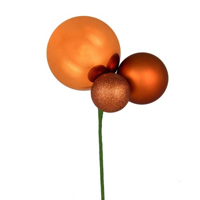 Vickerman 18" Ball Ornament Christmas Pick, 3 per Bag