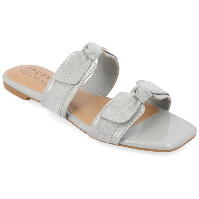 Journee Collection Women's Ireanna Slip On Slide Flat Sandals