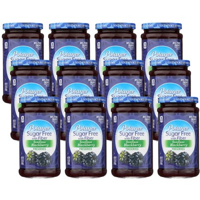 Polaner Sugar Free Seedless Blackberry Preserves - 12 pack, 13.5 oz