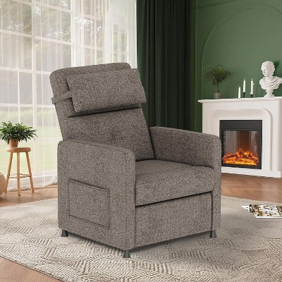 Recliner Chair w/ Charging Ports & Adjustable Backrest/Footrest - Living Room Recliner Sofa w/ Smooth Lift Mechanism