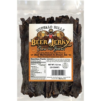 Buffalo Bills 12.5oz Premium Beer Beef Jerky Strips (25 jerky strips marinated in Honey Brown Ale)