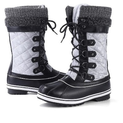Women's Snow Boots, Women Waterproof Mid Calf, Anti-slip Outdoor Warm Duck Boot for Winter