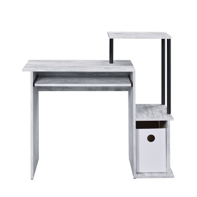 NicBex Ergonomic Computer Desk with Keyboard Tray & Open Shelving Space-Saving Home Office Desk for Work/Study