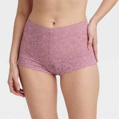 Women's Allover Lace Boy Shorts Underwear - Auden™