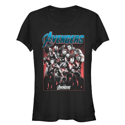Juniors Womens Marvel Avengers: Endgame Hero Collage T-Shirt