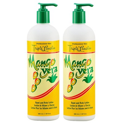 Triple Lanolin Mango Vera Hand And Body Lotion - 20 oz (PACK OF 2) Deep Nourishes and Revitalizes Dry Skin