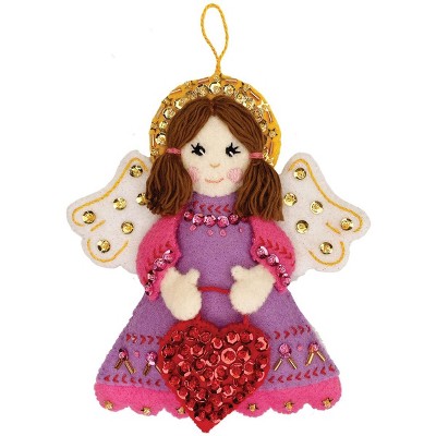 MerryCollectibles Felt Ornament Kit – Valentines Angel by MerryStockings