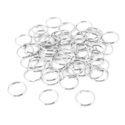 Unique Bargains Handbag Metal Universal Split Key Rings Keychain Holder Silver Tone 20mm Outside Dia 60 Pcs