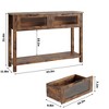 Entryway Table, Wood Console Table with 2 Glass Drawers, 2 Tier Sofa Table with Storage - 2 of 4