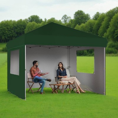 GustoWave 10x10 Ft Pop Up Canopy with 4 Sidewalls for Deck, Garden