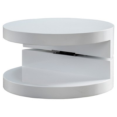 Osto Small Oval Rotatable Coffee Table: Storage, Glossy Finish - Christopher Knight Home