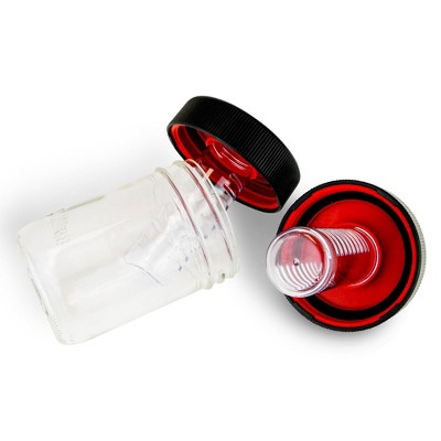 Masontops 2pk Jar Safe Child-Resistant Mason Jar Lids Regular Black: Plastic Canning Lids, Dishwasher-Safe, 2.75" Neck