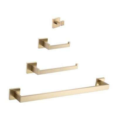 4-Piece Brushed Nickel Bathroom Accessory Set