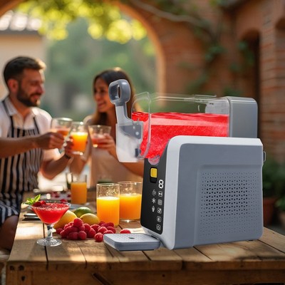 KTMBDW Slushie Machine, Slushy Machine for Home No ice Needed, Professional Frozen Drink Maker with LED Display for Frozen Margaritas, lce Cream, Gray