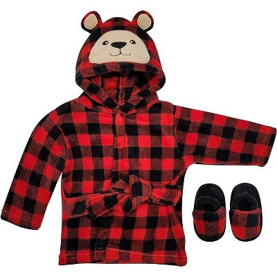 Boys and Girls Bathrobe Towel & Slippers, Bath Robe Spa Set for infants 0-9 Months