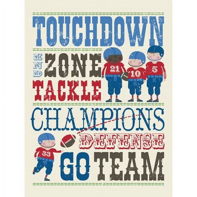 Oopsy Daisy's Play All Day - Football Canvas Wall Art - Size 14x18