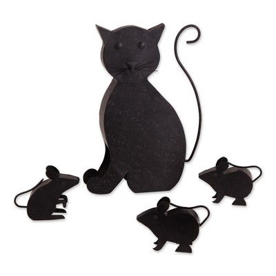 Zingz Home Cat With Mice Sculpture