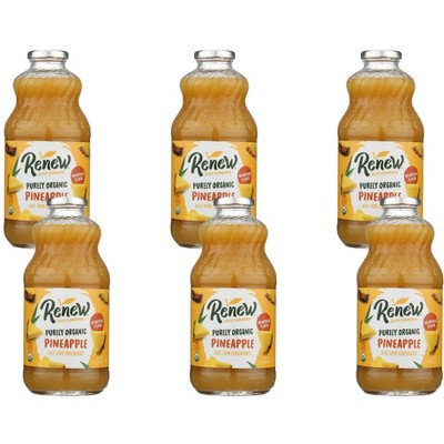 Renew Juice Company Purely Organic Pineapple Juice  - Case of 6/32 fz