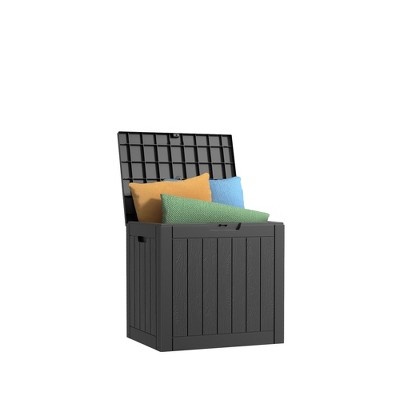 MAYEERTY 30 Gallon Large Capacity Outdoor Deck Box for Patio Furniture Cushions, Pillow with Wheels, Black