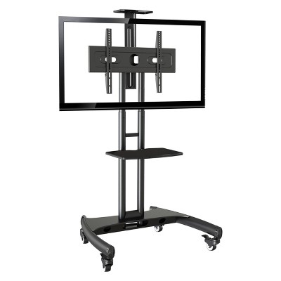 Rocelco Standard Flat Panel TV Stand for TVs up to 70" with AV Cart Range Black : Mobile Console, Integrated Mount, MDF Surface