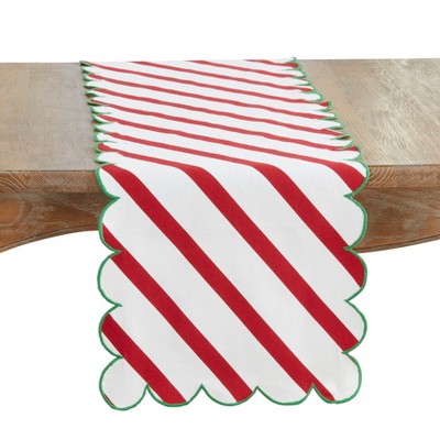 Saro Lifestyle Scalloped Table Runner