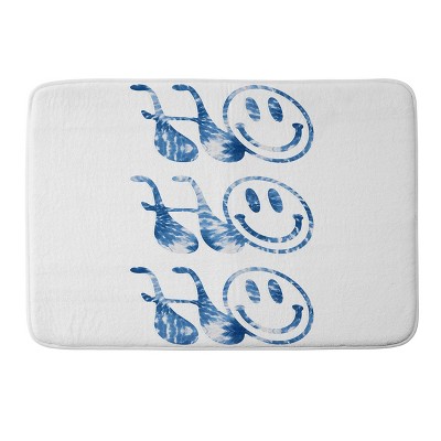 Gnomeapple Groovy Typography Memory Foam Bath Rug Blue - Deny Designs: Machine Washable, Microfiber, 1'9"x2'10" Rectangle Bath Mat