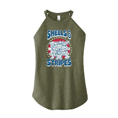 Women's - Teenage Mutant Ninja Turtles - Shells And Stripes Graphic High Neck Tank