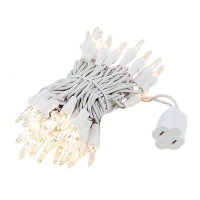 Novelty Lights 11 Feet 50 Bulb Incandescent Mini Lights, 2.5-Inch Spacing on White Wire, UL Listed for Indoor/Outdoor, Connectable