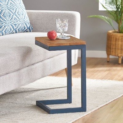 Sapphtopaz Coffee Table Wood Side Table C-Shaped End Table with Wooden Tabletop Coffee Tables for Living Room, Bedroom